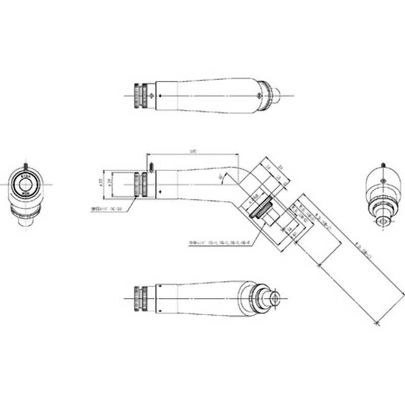 L型鏡筒 対物2 接眼20 クロスミクロ 中央精機 TS-L-2-20-4 (62-9903-53) TS-L-2-20-2 | ツールスコープ L型鏡筒 | 中央精機 | MISUMI(ミスミ)