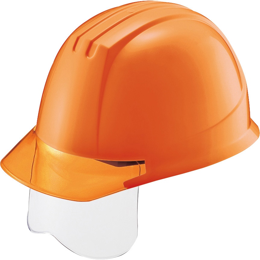 141VJ-SH V-4 O-1 エアライト搭載ヘルメット(シールド面付・PC製・透明ひさし型) 谷沢製作所 J型 オレンジ   141VJ-SH V-4 O-1 7,870円