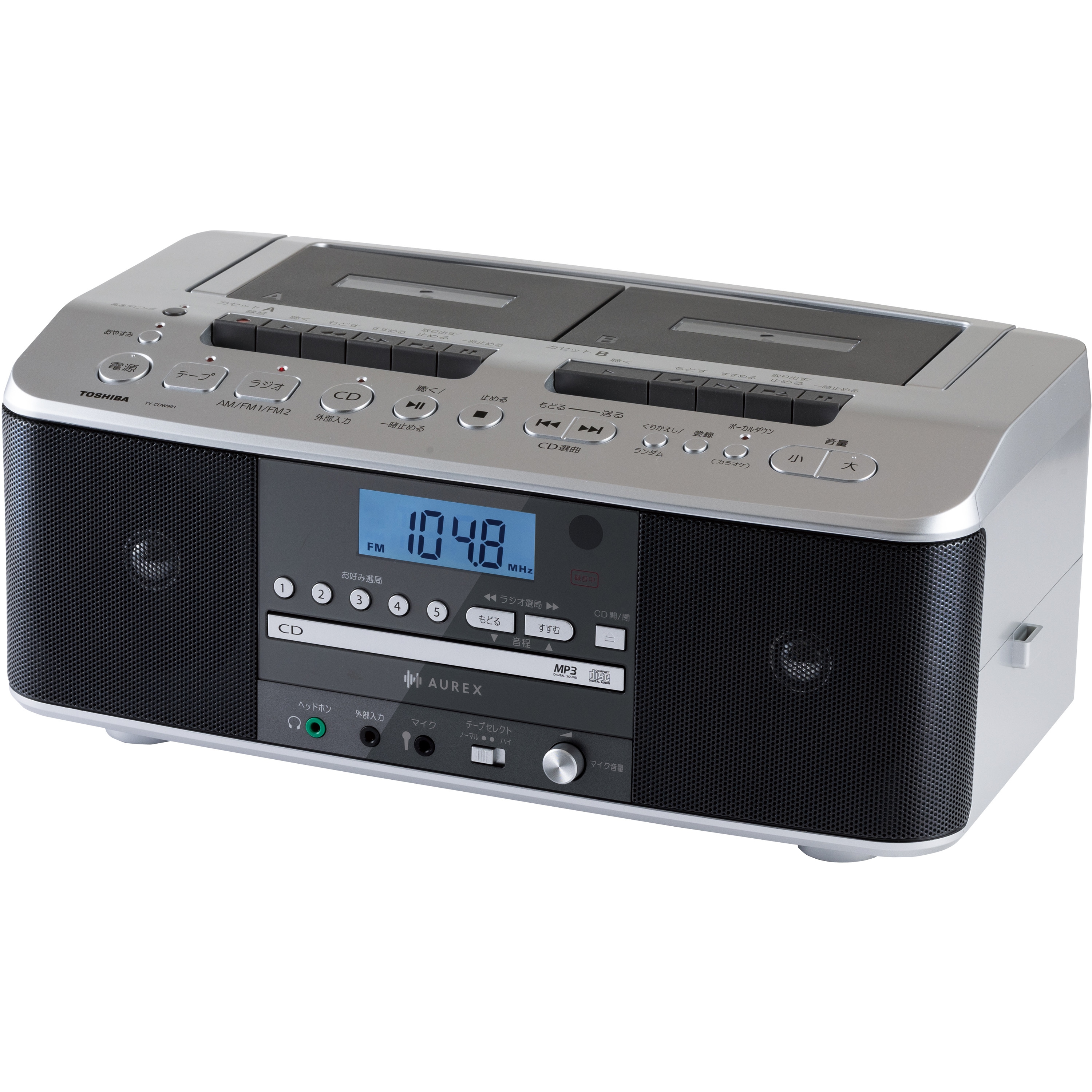TOSHIBA TY-CDW991 CDラジカセ ラジオ TY-CDW991(S) ダブルカセットCDラジカセ 1台 東芝 【通販モノタロウ】
