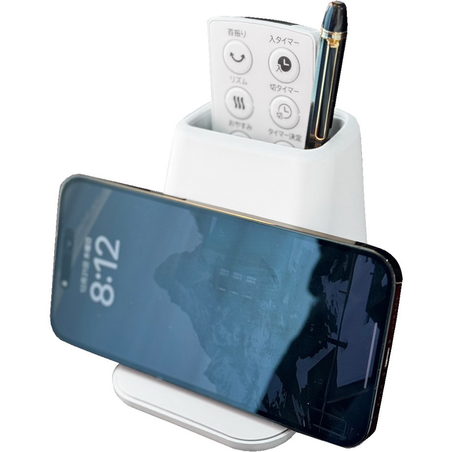 【 新品 未開封 】 エアージェイ ペンスタンドワイヤレス充電器(USBポート付き)BK AWJ-PD11 BK 未使用 送料無料