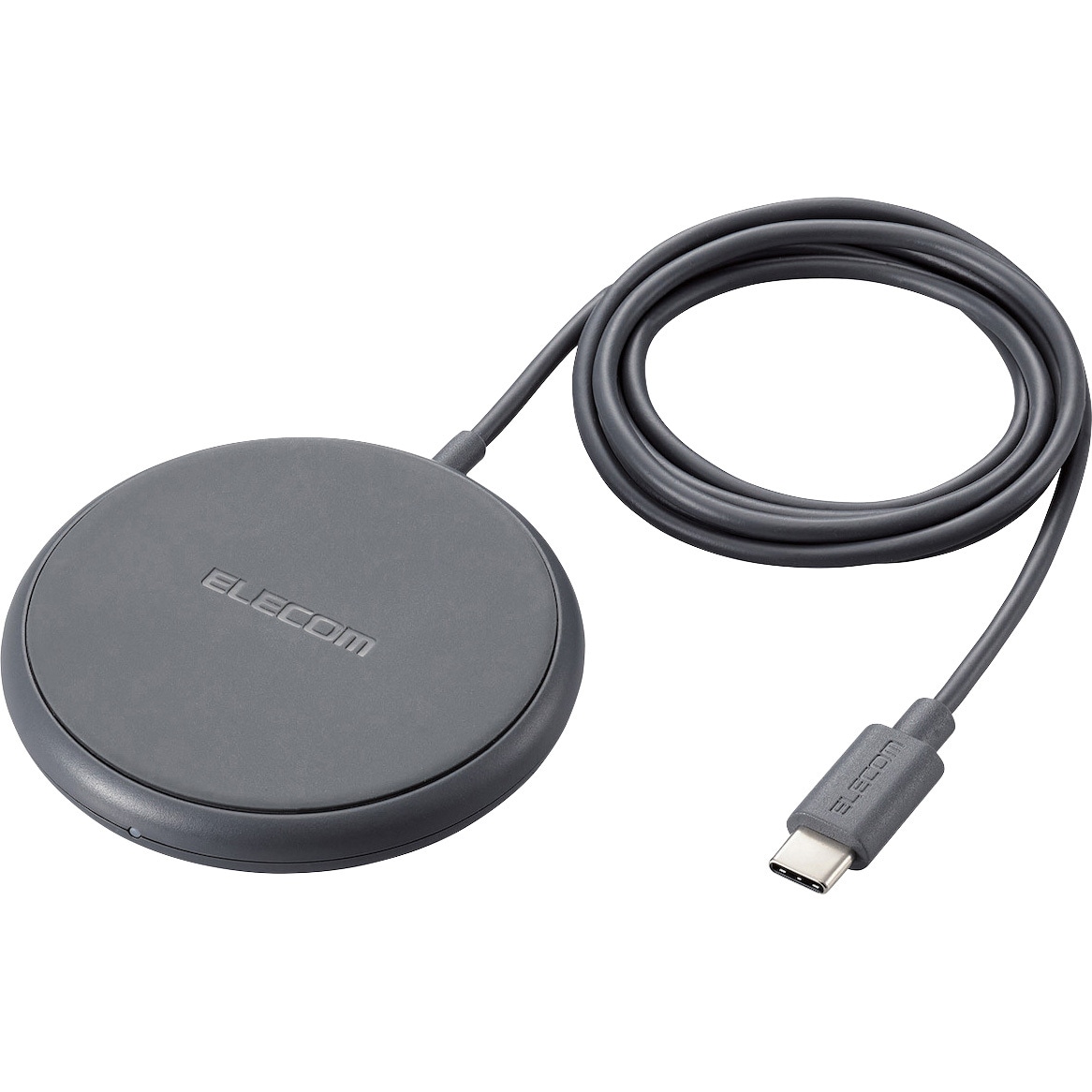 W-QA25DGY ワイヤレス充電器 Qi認証 5W 卓上 滑り止めパッド ケーブル