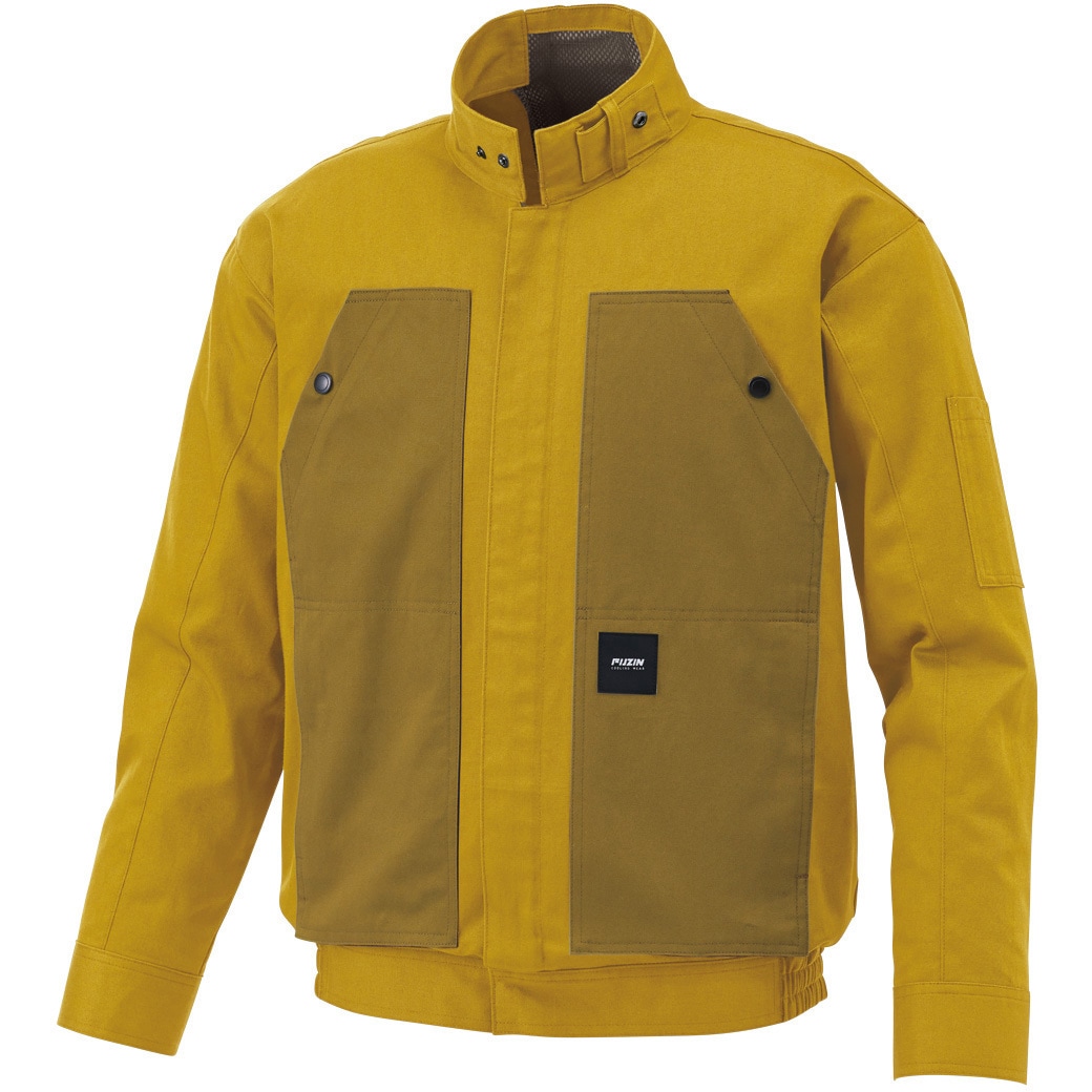 KF92181-KS034 空調風神服 長袖ブルゾン (プロモデルファン&バッテリーセット 2024) サンエス 10イエロー色 サイズM  KF92181-KS034