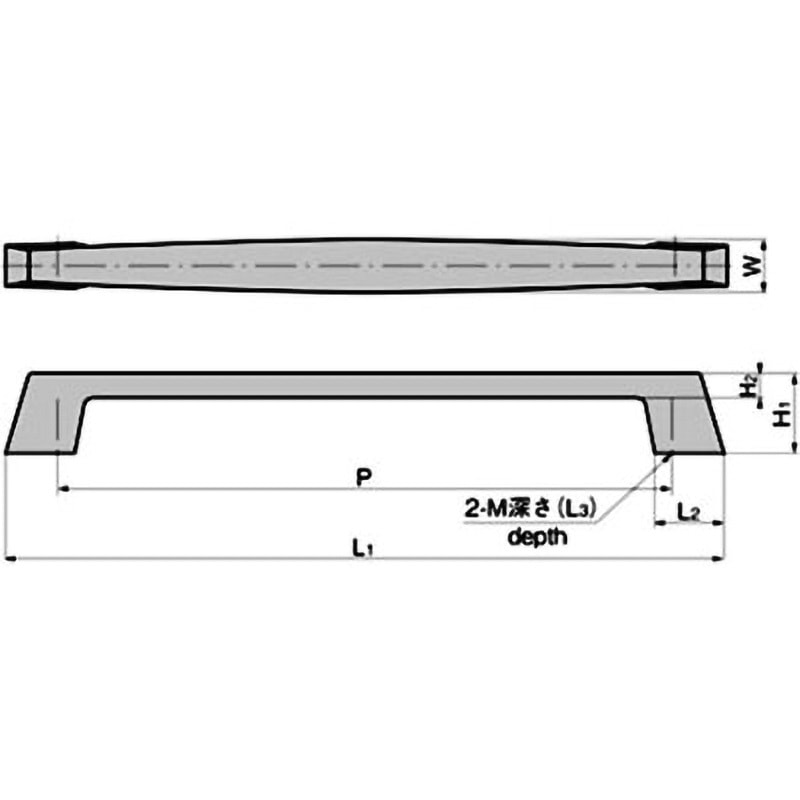 A-173-2 角型7号取手(P=192) TAKIGEN(タキゲン) クロムめっき(MZCr) A