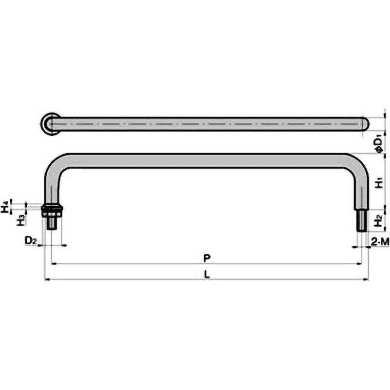 A-1042-B-4 ステンレス 丸棒取手(雄ねじ P=120) TAKIGEN