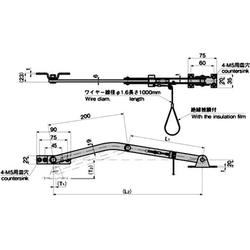 【複数台な②】 105×50×44㎝ 付け木無し　ストッパー付属 B-450-0 ストッパー付重量扉用ステー TAKIGEN(タキゲン) 左右兼用型