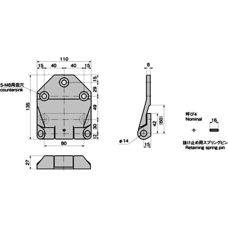 B-858-2R トラック用あおりヒンジ 1個 TAKIGEN(タキゲン) 【通販