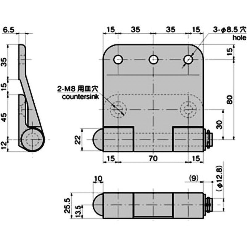B-858N-4R トラック用あおりヒンジ 1個 TAKIGEN(タキゲン) 【通販