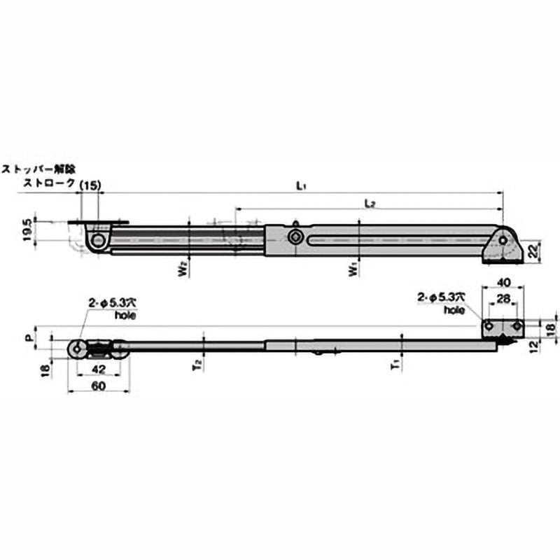 B-1460-2 ステンレス 天蓋用ワンタッチステー 1個 TAKIGEN(タキゲン
