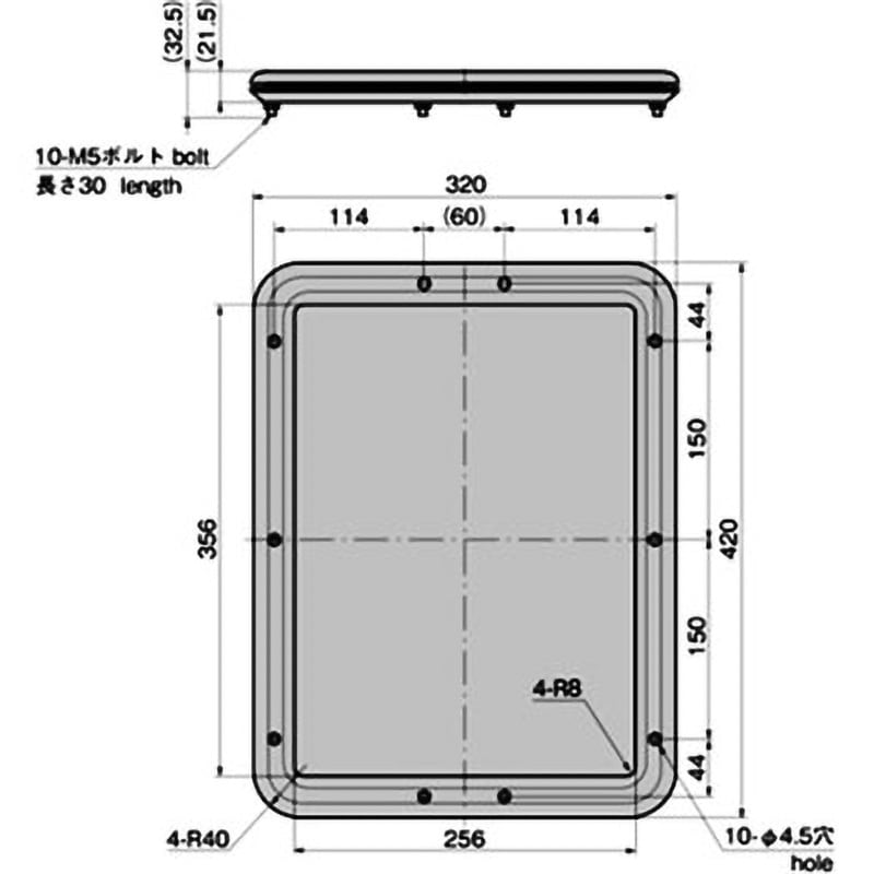 C-164-17-Black 窓枠(L420×W320) 1個 TAKIGEN(タキゲン) 【通販モノタロウ】