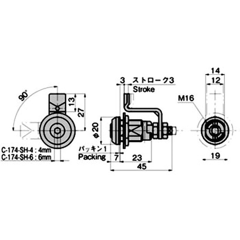 C-174-SH-4 六角レンチ締付ファスナー 1個 TAKIGEN(タキゲン