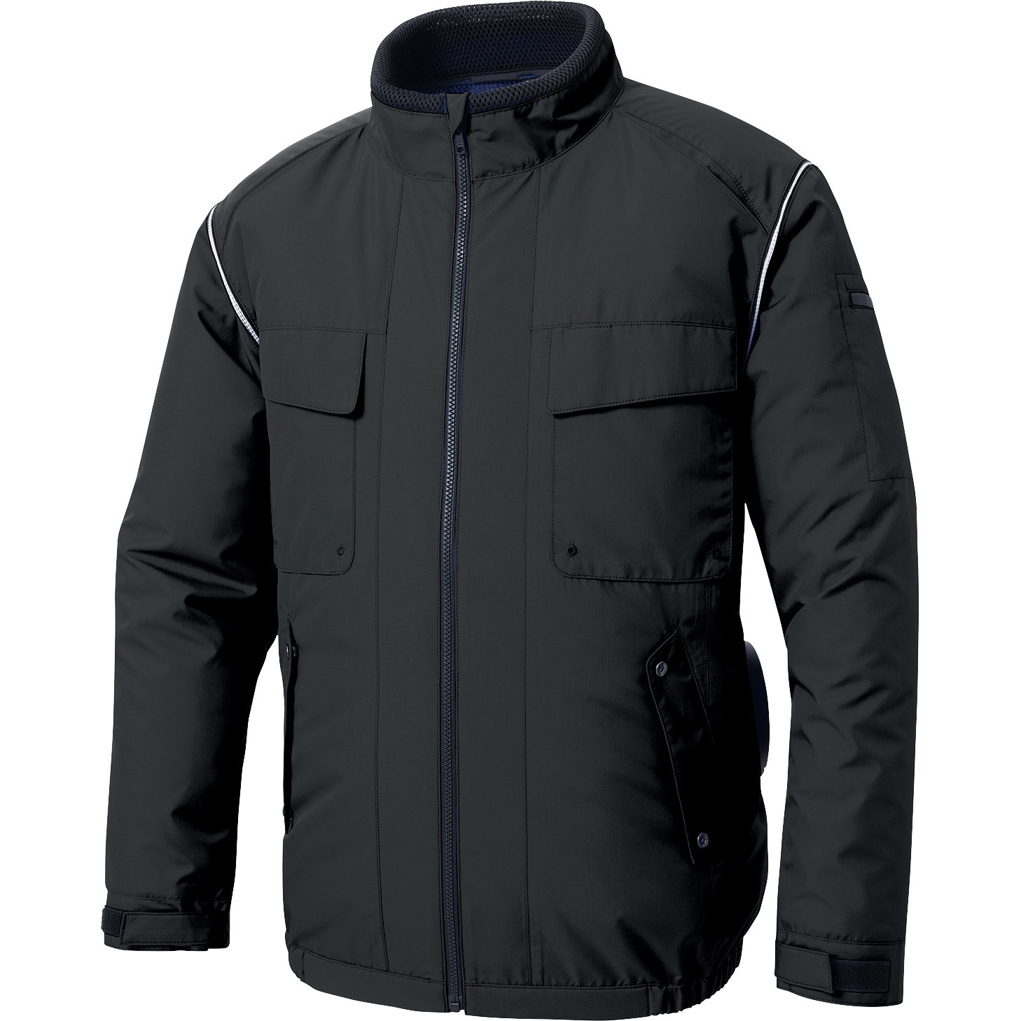 KF92411-KS034 空調風神服 エコ長袖ブルゾン(プロモデルファン&バッテリーセット 2024) サンエス ブラック色 サイズ5L  KF92411-KS034