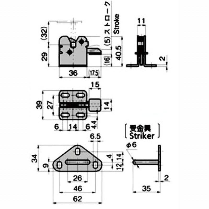 C-451-1 小型スナッチロック 1個 TAKIGEN(タキゲン) 【通販