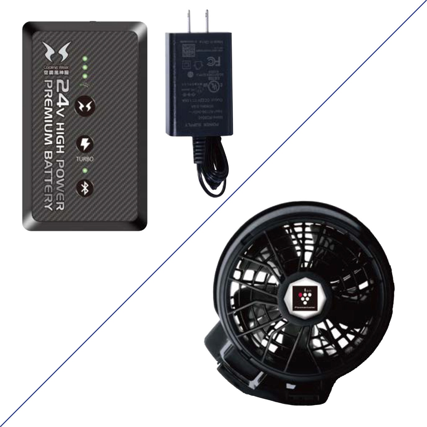 3L 空調服 5セル24V プラズマクラスターファンセット&バッテリーセット Amazon.co.jp: 空調風神服 24V仕様リチウムイオンバッテリー