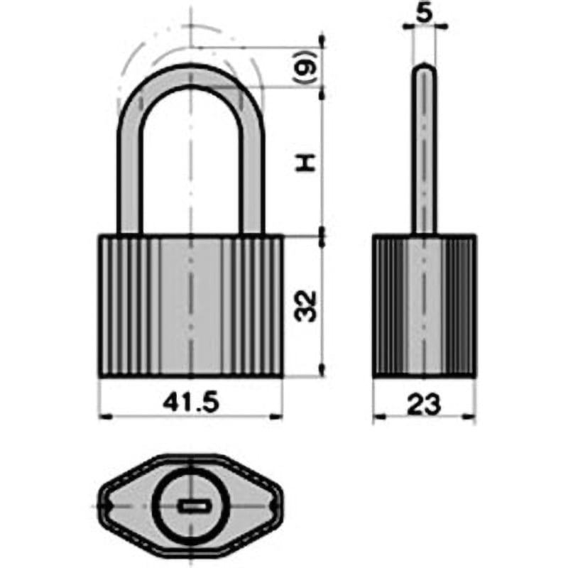 C-574-40L(#0200) 南京錠(#0200)吊長型 TAKIGEN(タキゲン) 黄銅 亜鉛
