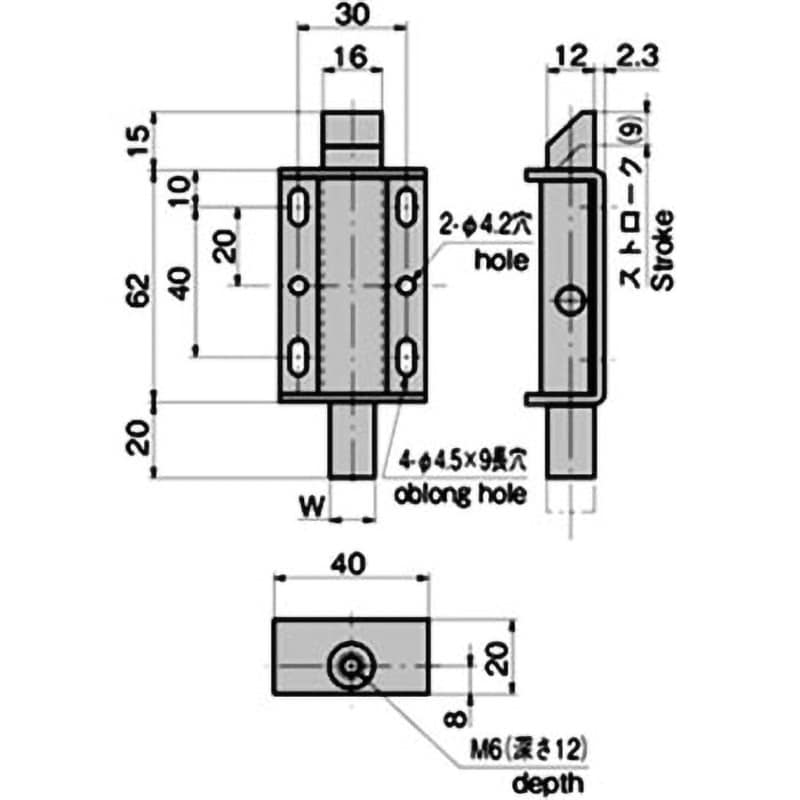 C-1040 ステンレス ロッド用ラッチ錠 1個 TAKIGEN(タキゲン