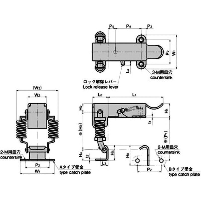 C-1157-3-B ロック付コーナー キャッチクリップ TAKIGEN