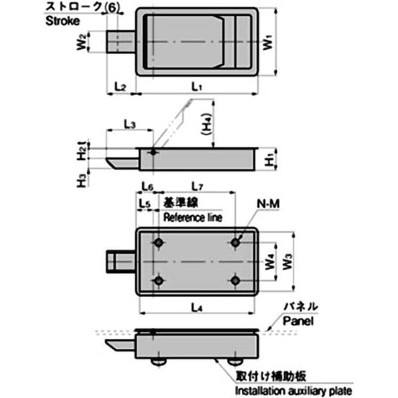 C-1177-4 ステンレス 平面ラッチ錠 1個 TAKIGEN(タキゲン