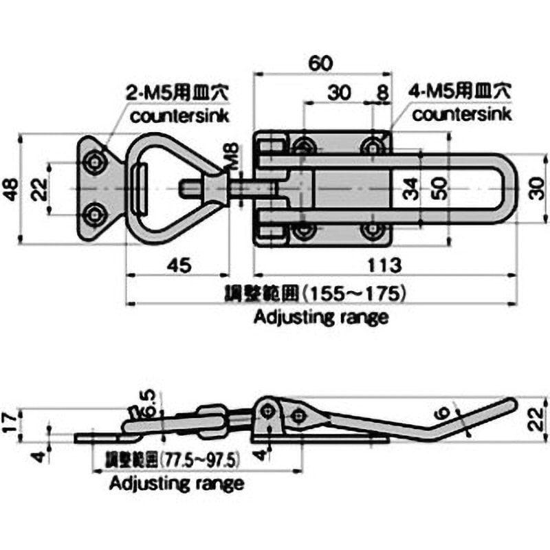C-1220-1-2 ステンレス アジャストファスナー TAKIGEN(タキゲン