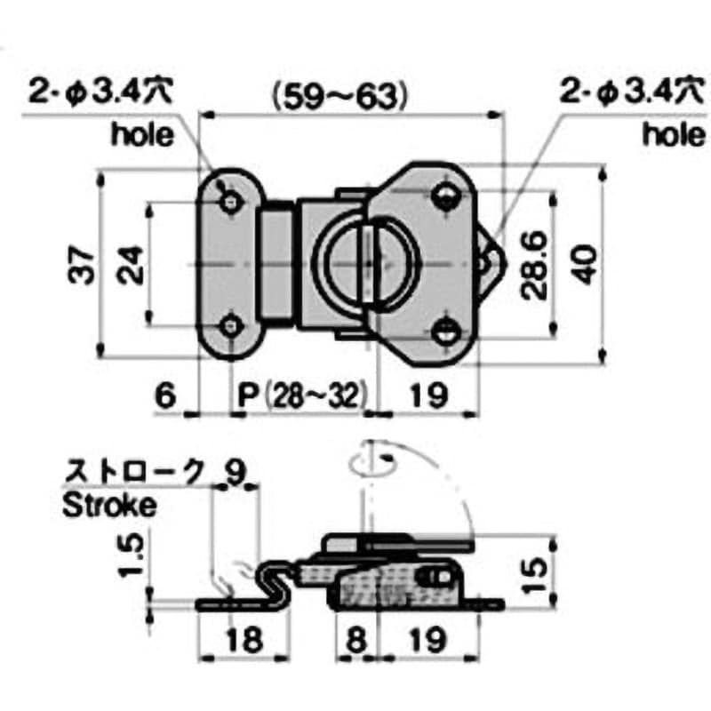 C-1262-1 ステンレス ターンキャッチ 1個 TAKIGEN(タキゲン