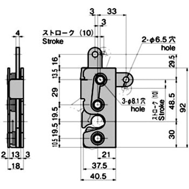C-1851-2-R ステンレス ドアキャッチ 1個 TAKIGEN(タキゲン) 【通販