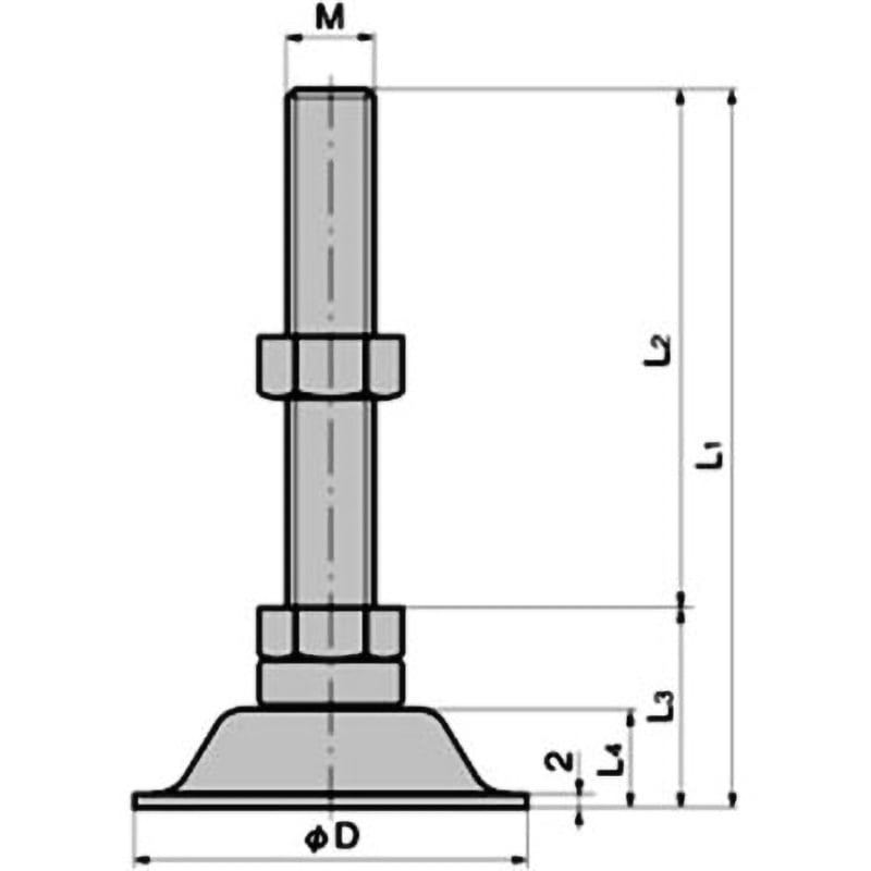 KC-275-A-4 レベルアジャスター(M12×L2=120) 1個 TAKIGEN