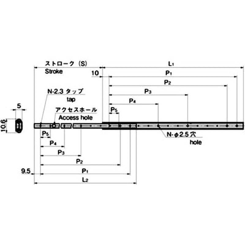 K-1371-10 ステンレス超小型スライドレール 1個 TAKIGEN