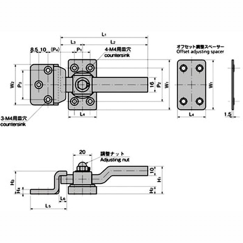 ステンレス 密閉用ハンドル TAKIGEN(タキゲン) 平面ハンドル 【通販
