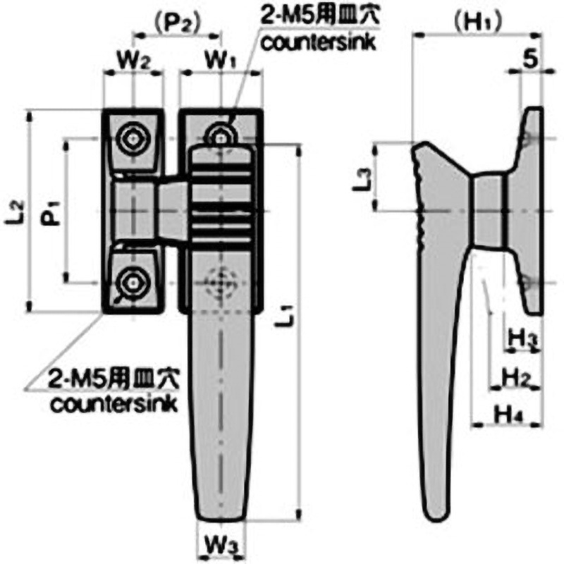 FA-1118-2 ステンレス 密閉用ハンドル 1個 TAKIGEN(タキゲン) 【通販