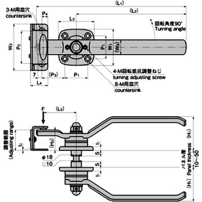 FA-1919-W-3 ステンレス 密閉用両面ハンドル 1個 TAKIGEN(タキゲン