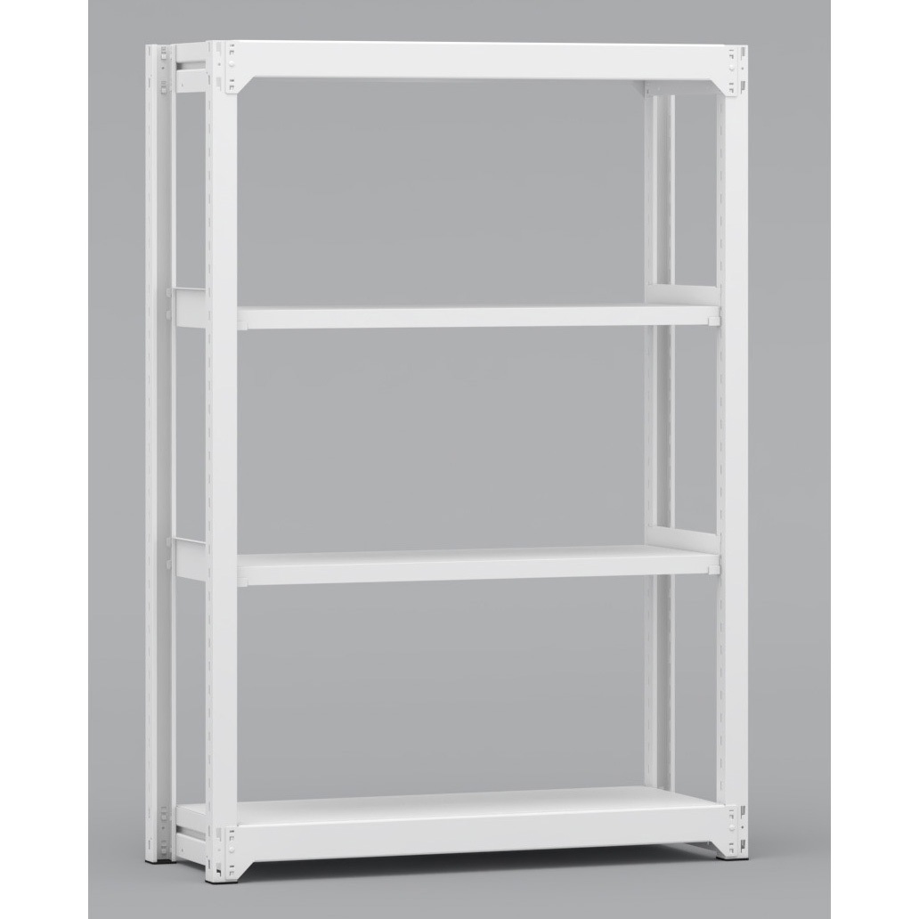 BLH461-454SOR 中量棚 基本単式1連 有効3段 金剛(KONGO) ホワイト色 単体タイプ スチール 高さ1800mm奥行450mm  BLH461-454SOR