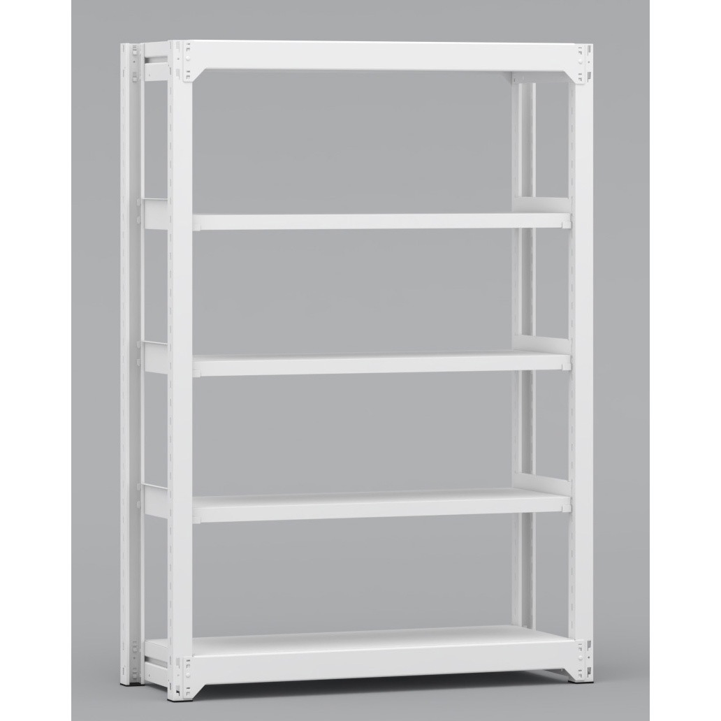 BLH461-455SOR 中量棚 基本単式1連 有効4段 金剛(KONGO) ホワイト色 単体タイプ スチール 高さ1800mm奥行450mm  BLH461-455SOR