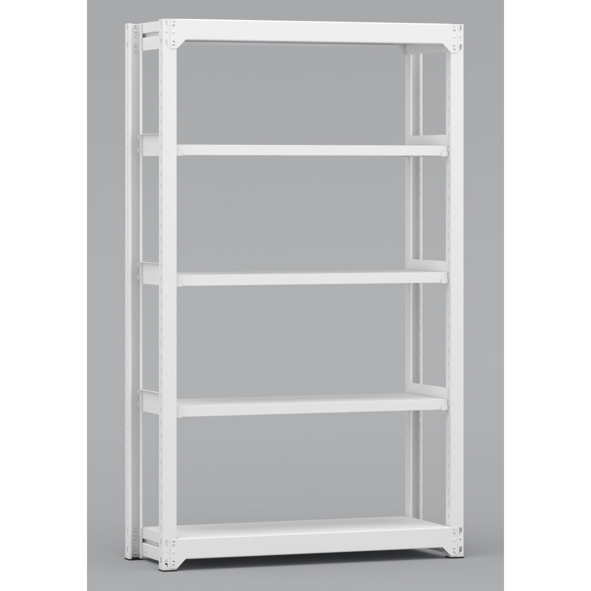 BLH471-455SOR 中量棚 基本単式1連 有効4段 金剛(KONGO) ホワイト色 単体タイプ スチール 高さ2100mm奥行450mm  BLH471-455SOR