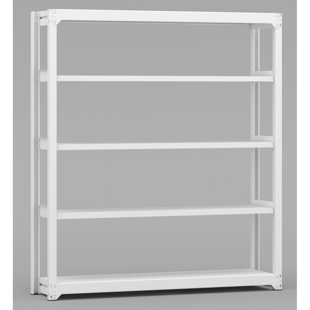 BLH671-455SOR 中量棚 基本単式1連 有効4段 金剛(KONGO) ホワイト色 単体タイプ スチール 高さ2100mm奥行450mm  BLH671-455SOR