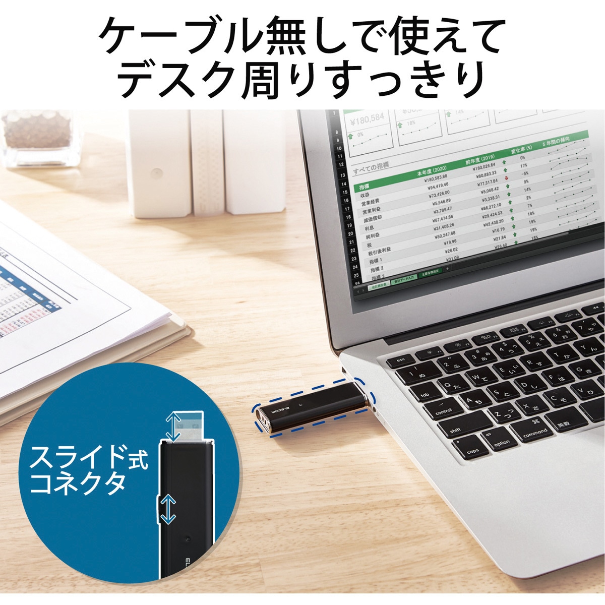 ESD-EMN1000GBK SSD 外付け 1TB ポータブル USB3.2 ( Gen1 ) 対応 小型