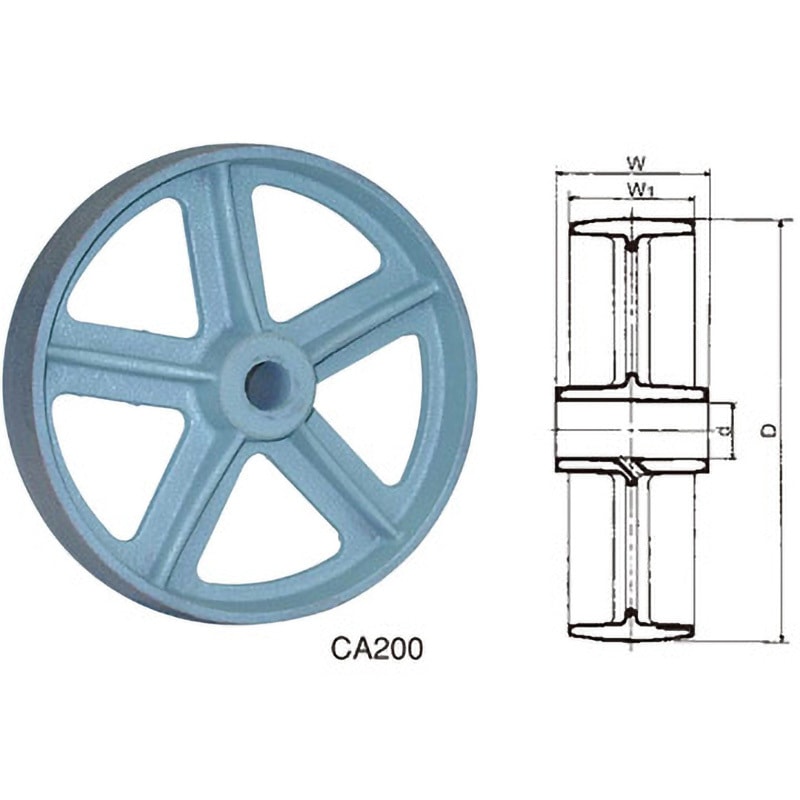 CA-200 鋳鉄車輪 ベアリングなし 車輪のみ ヨドノ 車輪径200mm