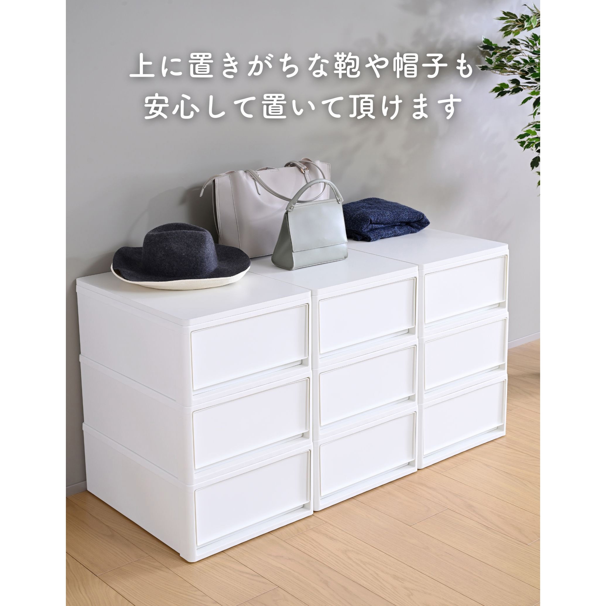 CTBS-7439(MWH) 天板のみ 中が透けない 収納ケース 奥行53/74cm