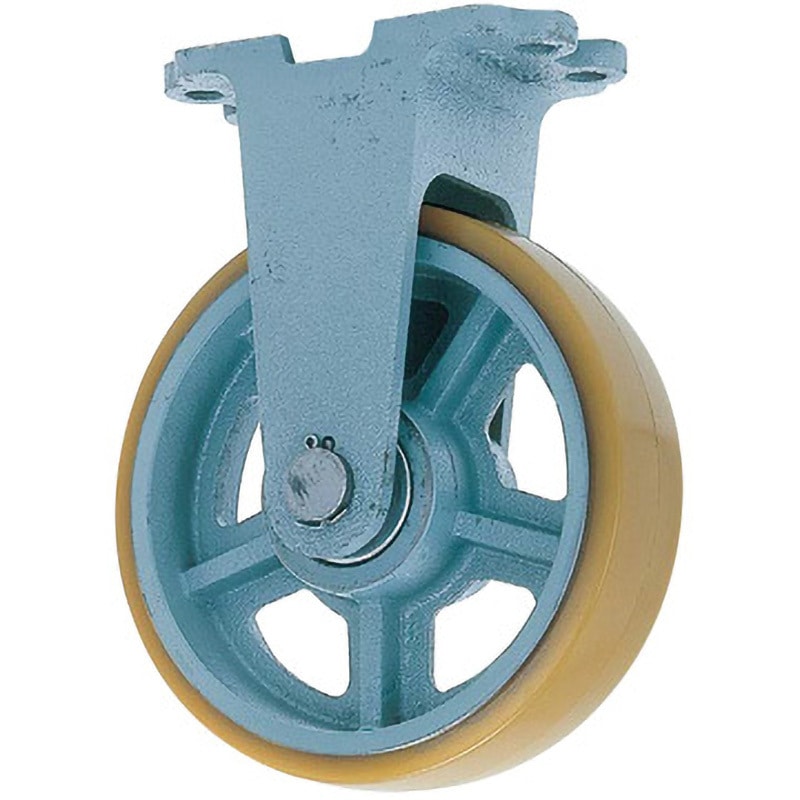 UHB-K-410×100#8 重荷重用ウレタン車輪 固定金具付き ヨドノ 車輪径100mm