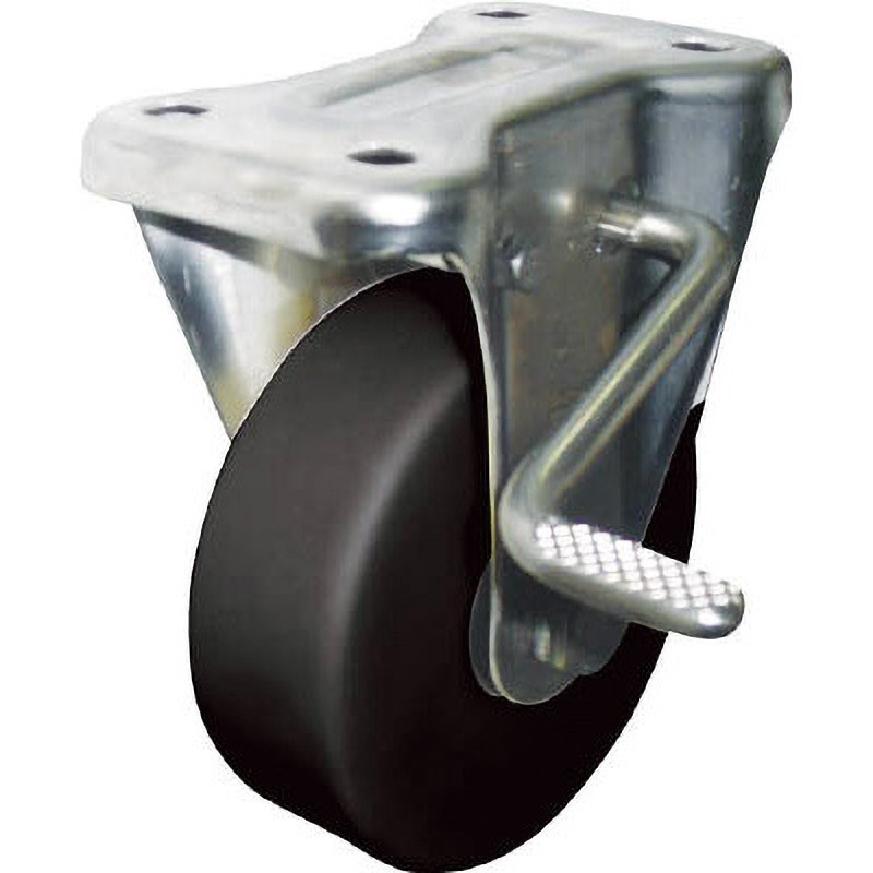 EMC-KB CD-100 導電MCナイロンキャスター 固定ブレーキ付き ヨドノ 車輪径100mm車輪幅34mm  EMC-KB CD-100