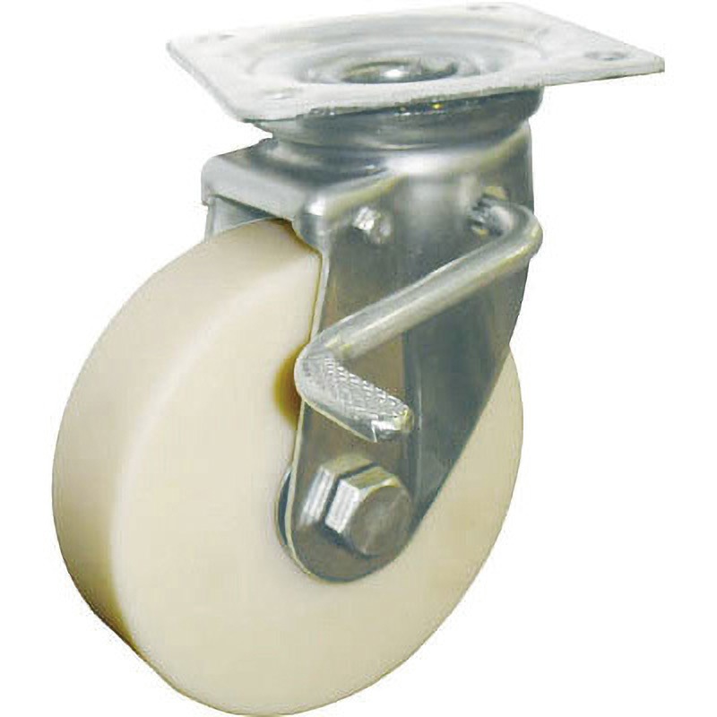 EMC-JAB AS -130 帯電防止MCナイロンステンレスキャスター 自在ブレーキ付き ヨドノ 車輪径130mm車輪幅42mm  EMC-JAB AS -130