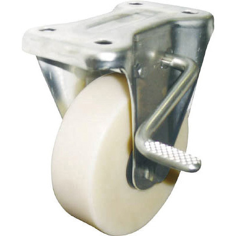 EMC-KAB AS -130 帯電防止MCナイロンステンレスキャスター 固定ブレーキ付き ヨドノ 車輪径130mm車輪幅42mm  EMC-KAB AS -130