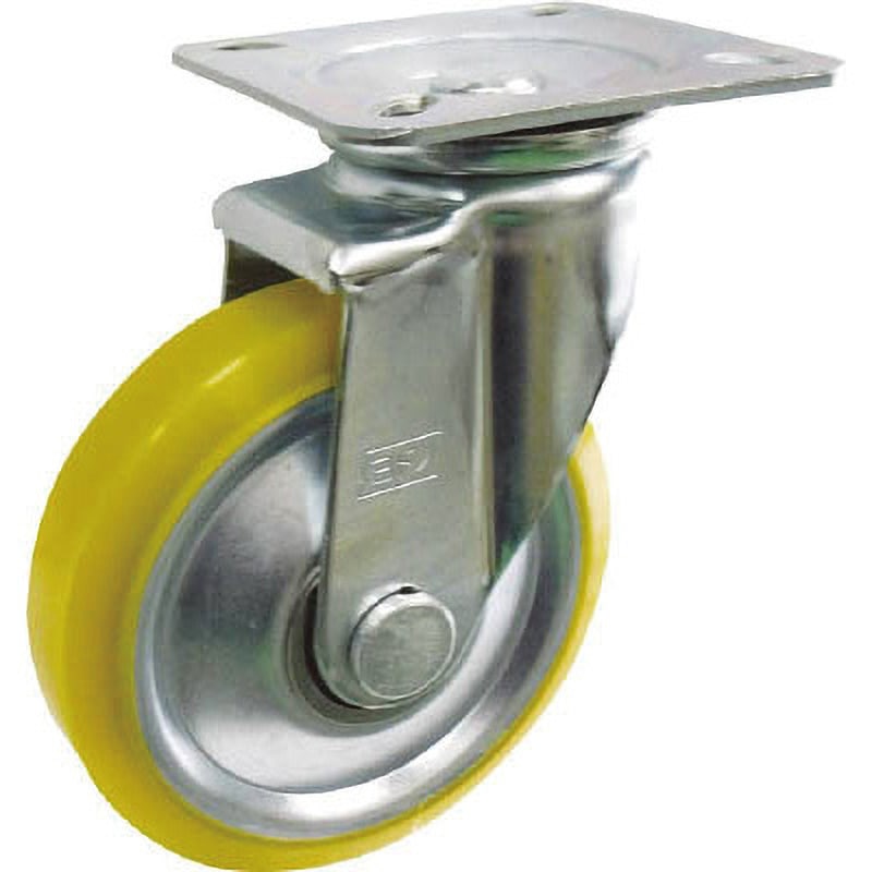 EUW-JA-150 帯電防止ウレタンキャスター 自在SUS金具付き ヨドノ 許容荷重300daN 取付高198mm  EUW-JA-150