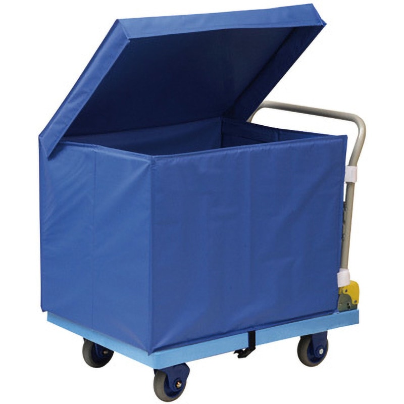 NP-307DGS 屋外用収納箱付静音樹脂台車 金沢車輌 折りたたみハンドルタイプ 荷台寸法915×600mm  NP-307DGS