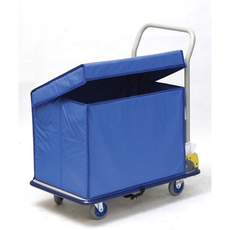 NHT-107D 収納箱付スチール台車 金沢車輌 折りたたみハンドルタイプ 荷重150kg 荷台寸法755×480mm  NHT-107D