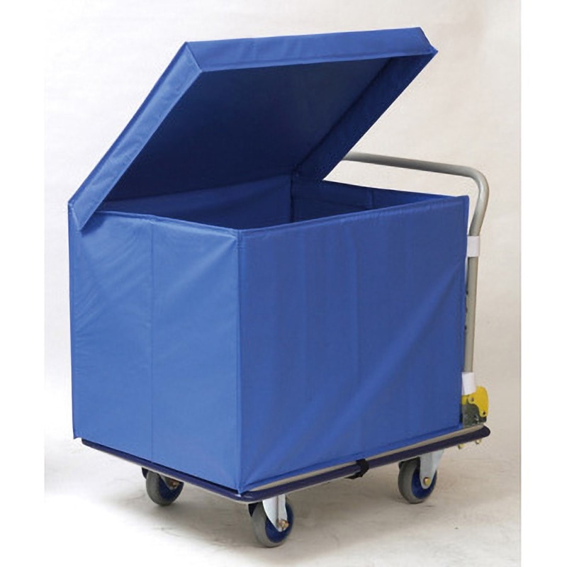 NHT-307D 収納箱付スチール台車 金沢車輌 折りたたみハンドルタイプ 荷重300kg 荷台寸法920×610mm  NHT-307D