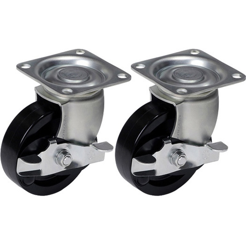 RACT-130JS 自在キャスター ストッパー付 2個入 摂津金属工業 1式(2個) RACT-130JS