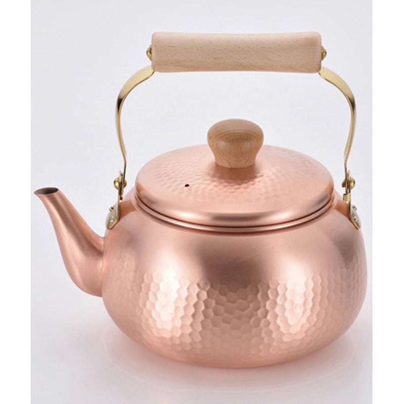 CS-019 千歳 純銅 木柄丸型ケトル 2.4L 和平フレイズ 1個 CS-019