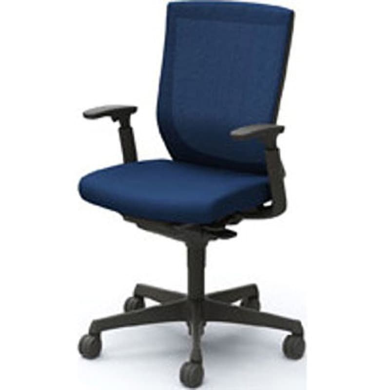 美品 chairmade チェアメイド　セルビッチ　濃紺　革ラベル　シンチバック C497ZR FHB4 エスクード メッシュチェアハイ可動肘付 ブラック
