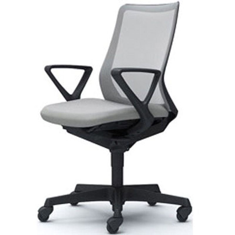 CB41JR FKA3 フルーエント 固定肘 背メッシュ ローバック ブラックボディ ハンガー無 ランバー無 ゴムキャスター 1脚 オカムラ(岡村製作所) 【通販モノタロウ】