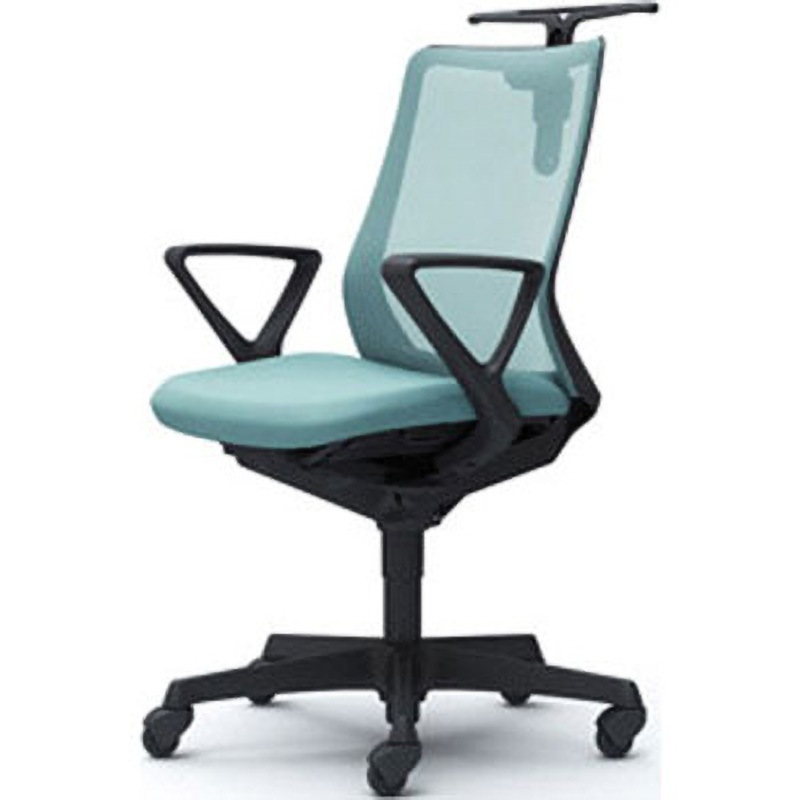 CB42JR FKA6 フルーエント 固定肘 背メッシュ ローバック ブラックボディ ハンガー付 ランバー無 ゴムキャスター 1脚 オカムラ(岡村製作所) 【通販モノタロウ】