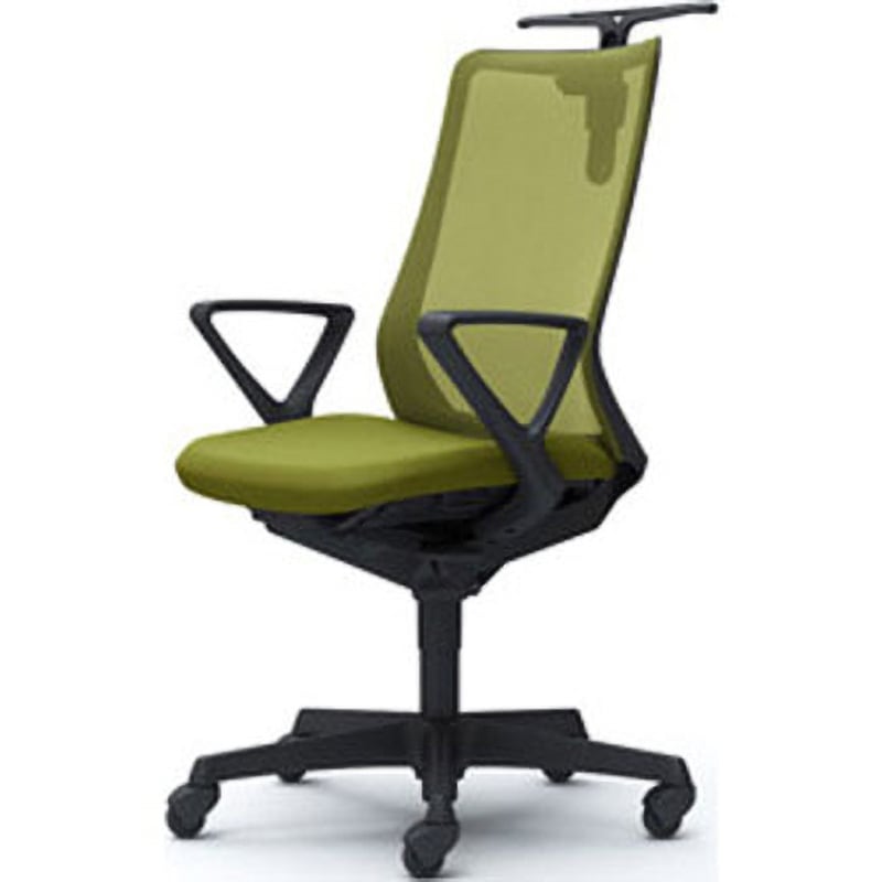 CB46JR FKB5 フルーエント 固定肘 背メッシュ ハイバック  ブラックボディ ハンガー付 ランバー無 ゴムキャスター 1脚 オカムラ(岡村製作所) 【通販モノタロウ】 85,980円